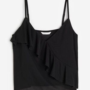 H&M Black Ruffle Camisole